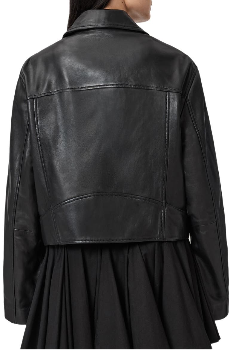 Masone Leather Biker Jacket, Alternate, color, BLACK