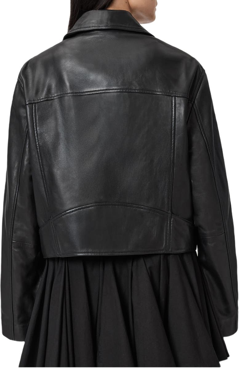 AllSaints Masone Leather Biker Jacket, Alternate, color, Black