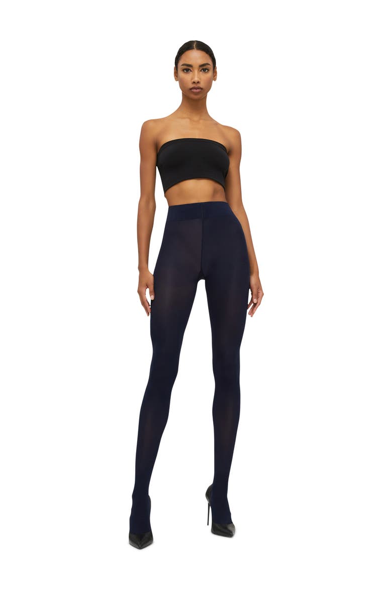 Velvet Deluxe Opaque Tights, Alternate, color, NAVY