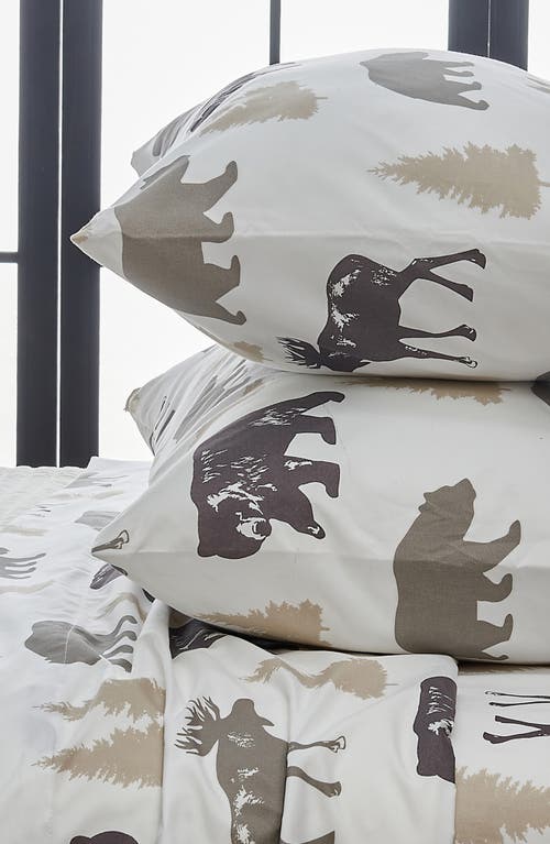 Woven & Weft Lodge Print 4-piece Microfiber Sheet Set In Brown