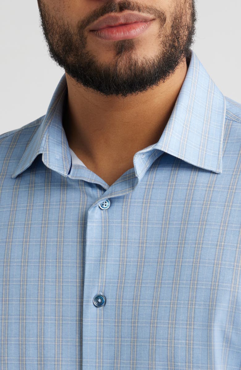 Bugatchi James OoohCotton<sup>®</sup> Plaid Button-Up Shirt, Alternate, color, Air Blue
