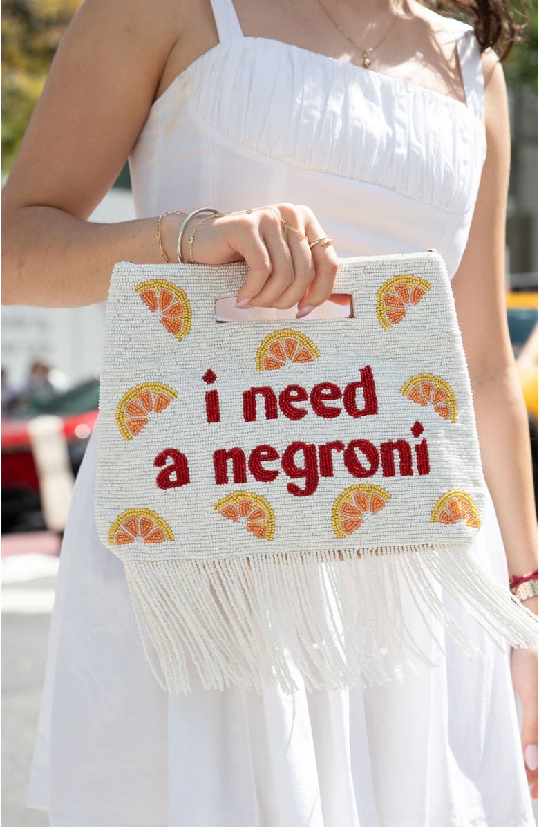 Island to East Side I Need a Negroni Handle Pouch, Alternate, color, White