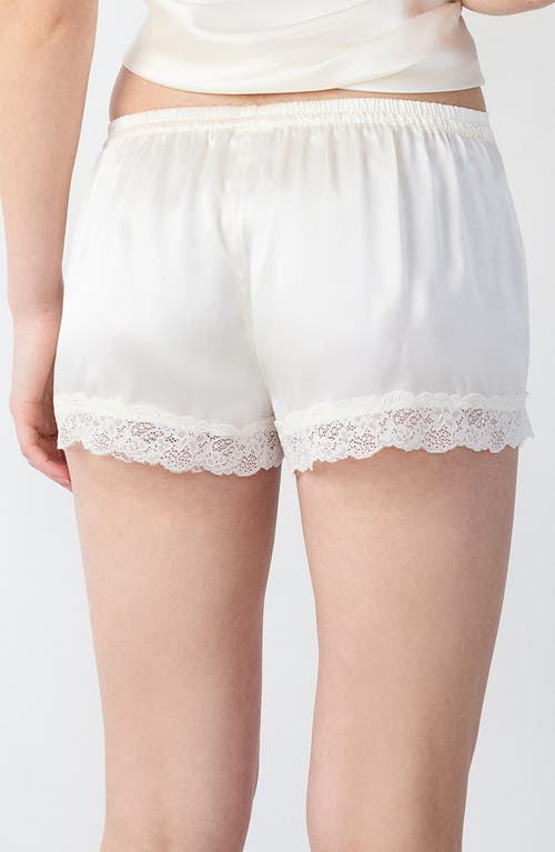 Etam Milky Silk Pajama Shorts In Perle