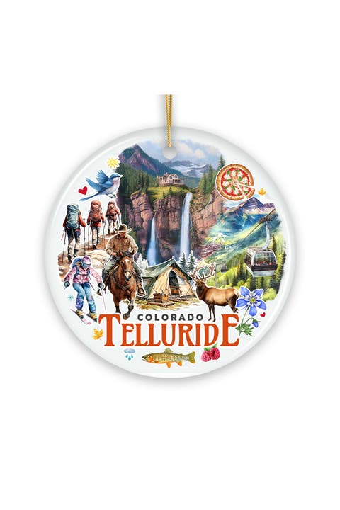 Telluride Colorado Waterfall Adventure Round Ornament
