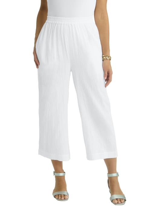 Gauze Wide Leg Crop Pant (Plus Available)