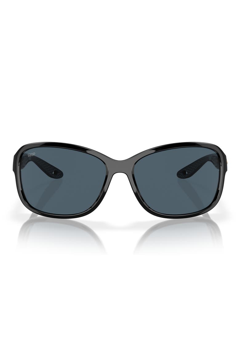 Seadrift 60mm Polarized Square Sunglasses, Main, color, BLACK/ GRAY