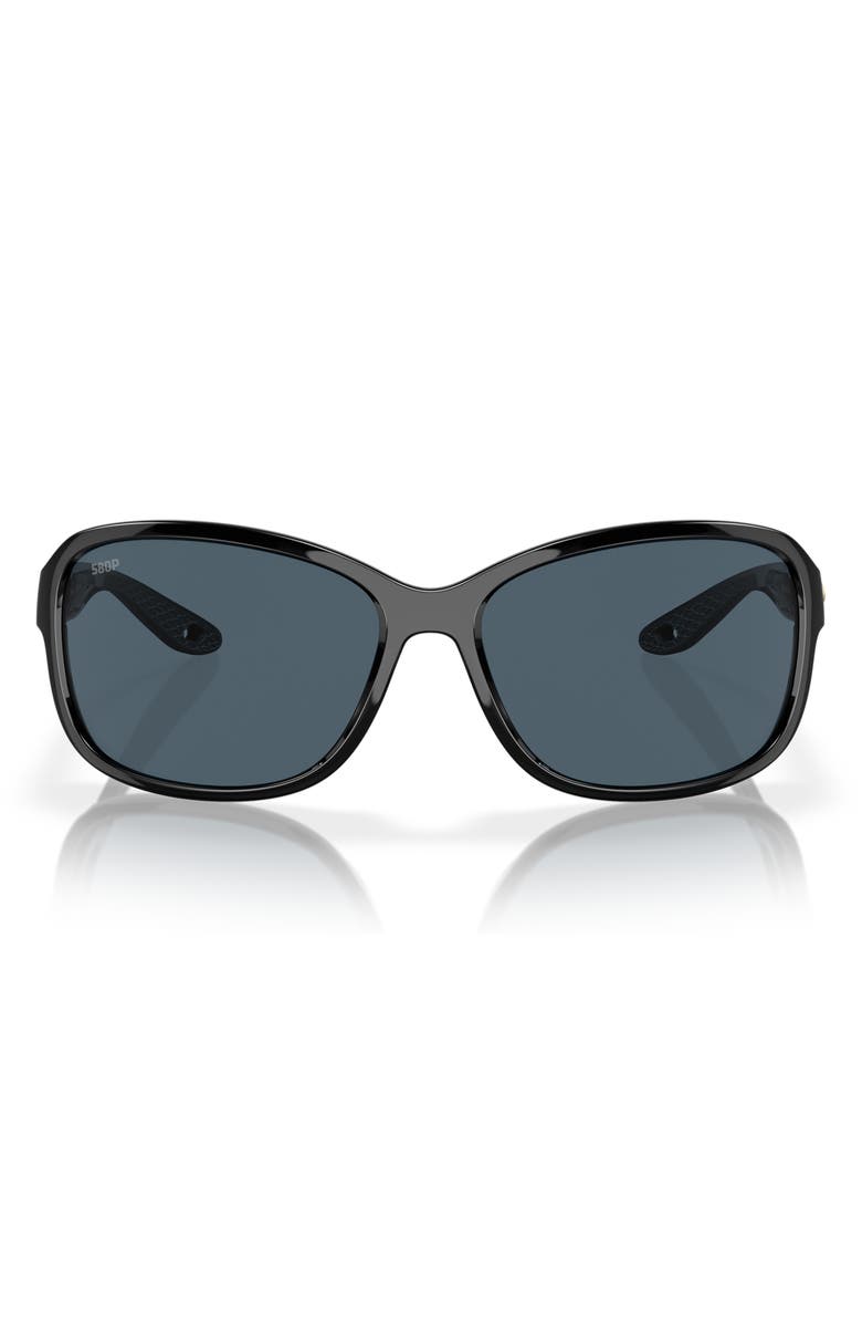 Costa Del Mar Seadrift 58mm Polarized Square Sunglasses, Main, color, Black/ Gray
