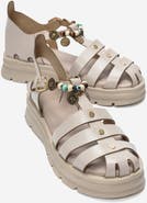 Forever & Always Shoes Solis Leather Beaded Sandal