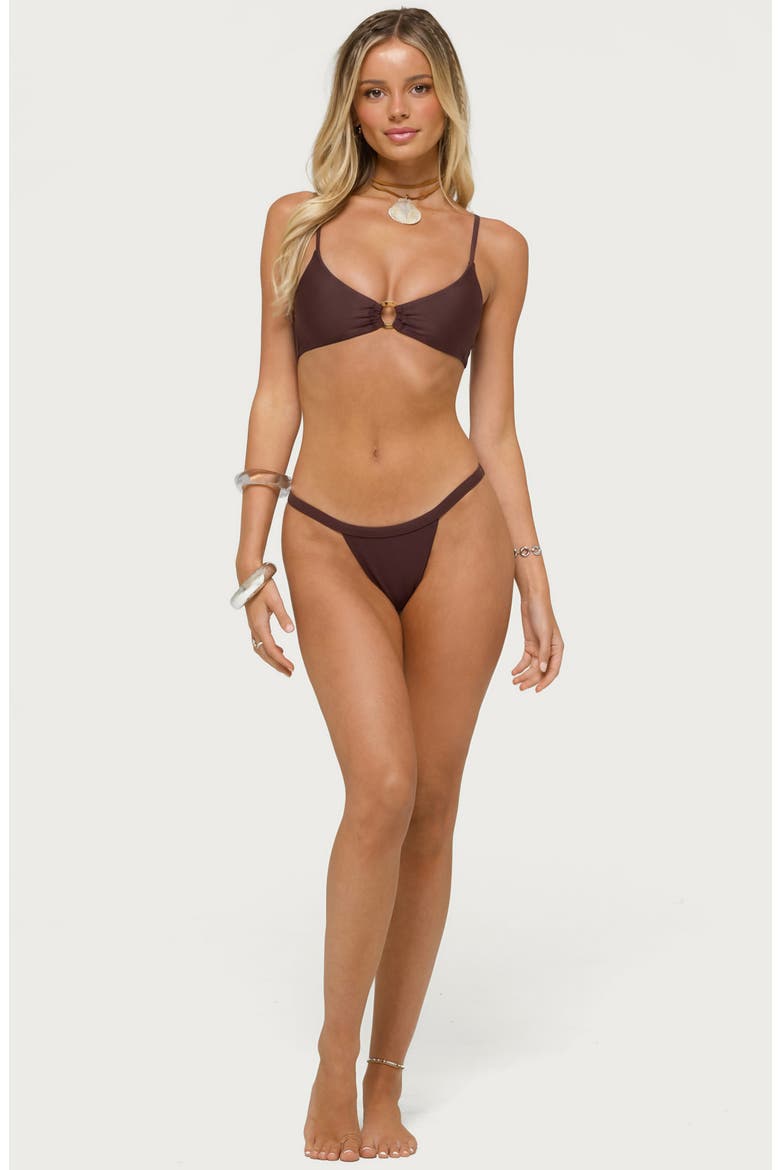 Zarai O-Ring Bikini Top, Alternate, color, BROWN