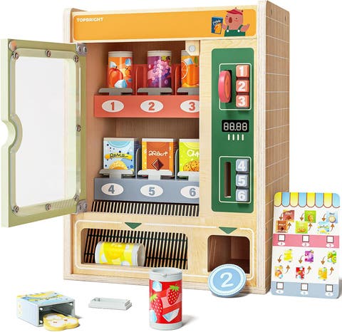 Kids Wooden Vending Machine Montessori Pretend Toy