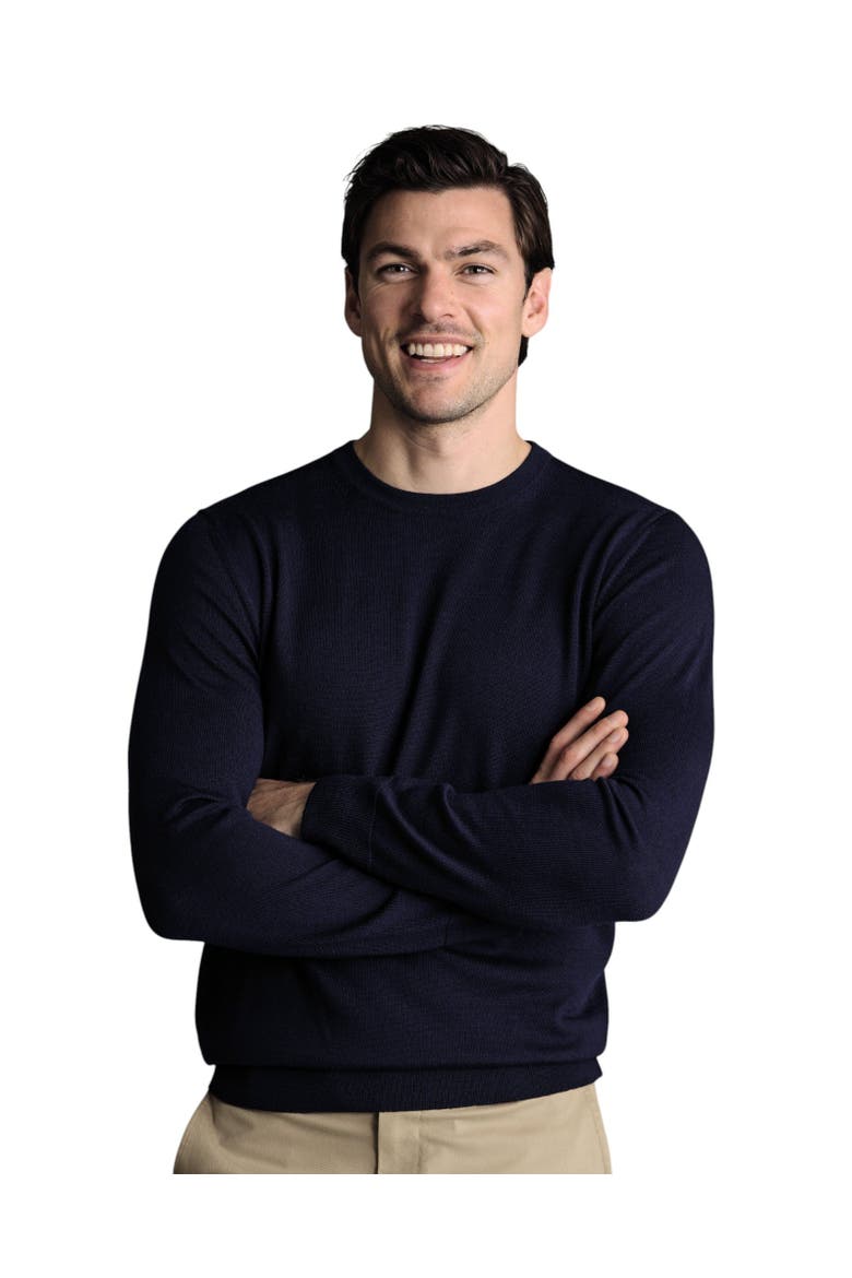 Pure Merino Crew Neck Sweater, Alternate, color, Navy