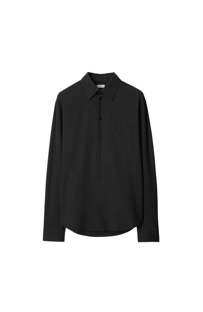 Burberry Stretch Wool Shirt, Alternate, color, Brisk