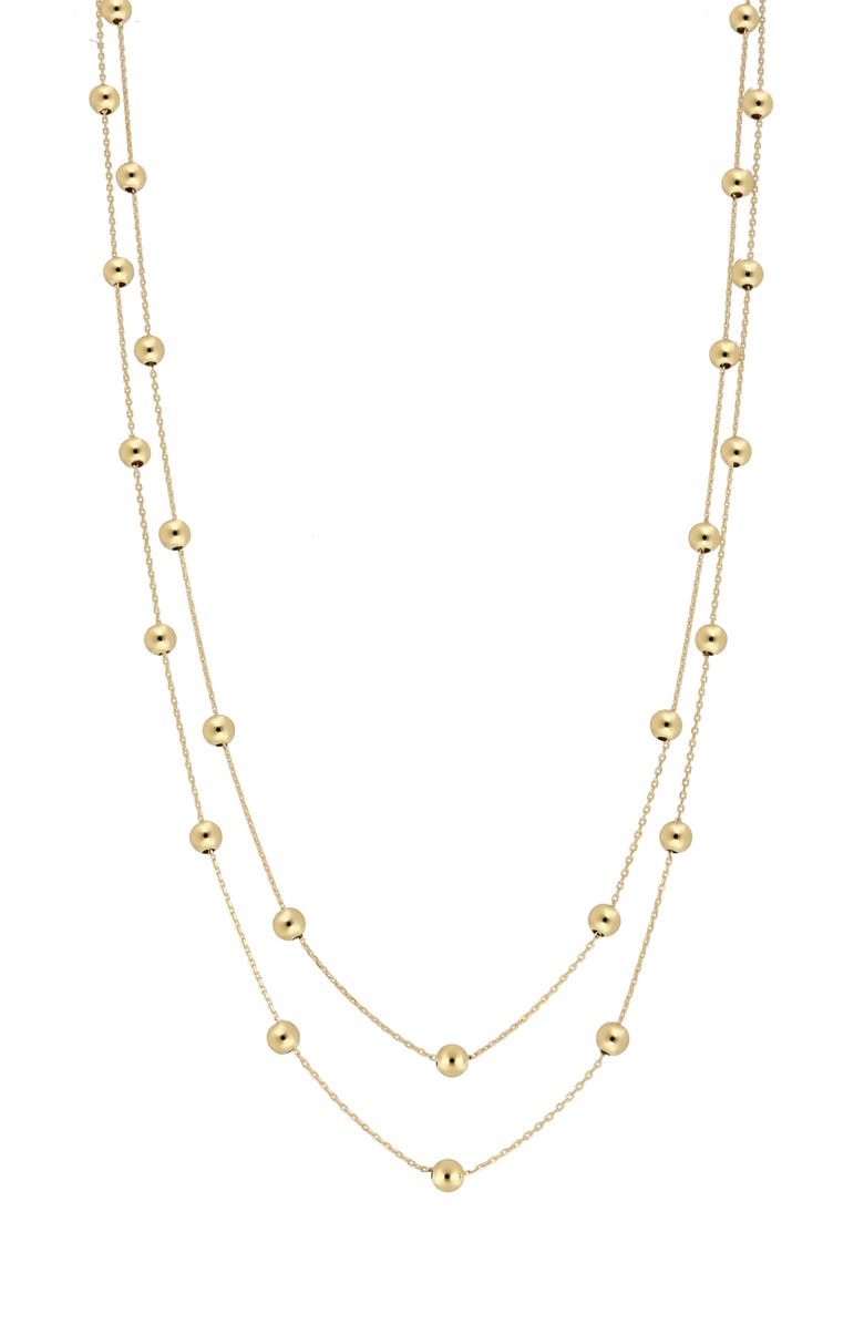 Bony Levy Mykonos 14K Gold Layered Bead Station Necklace, Main, color, 
