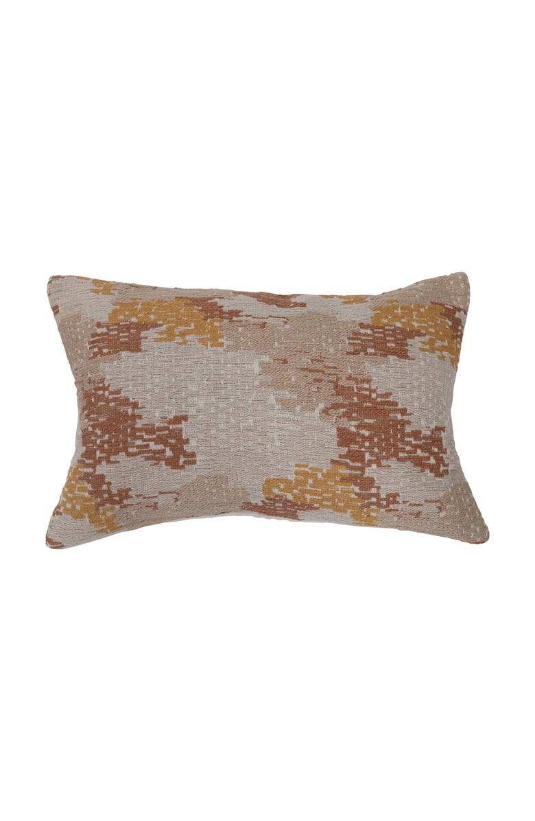 Storied Home Woven Cotton Blend Jacquard Lumbar Pillow, Main, color, Cream