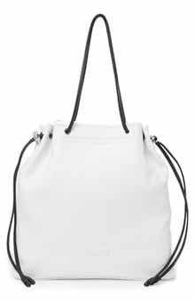 Longchamp Leather Drawstring Tote Bag