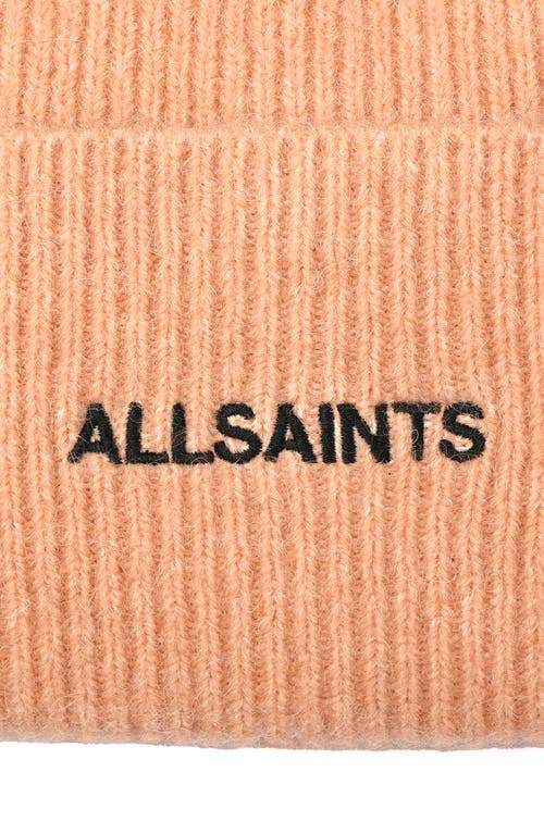 Allsaints Underground Rib Beanie In Orange