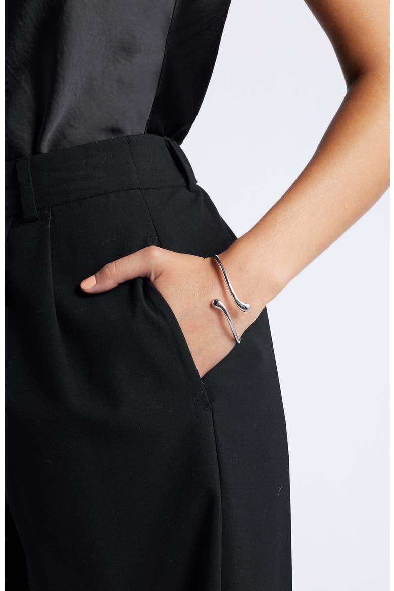 Metal Droplet Cuff Bracelet, Alternate, color, SILVER