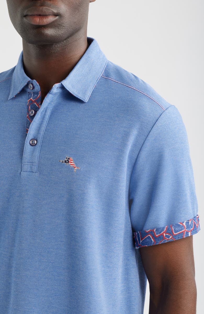 Tommy Bahama Geo Rio 5 O'Clock IslandZone<sup>®</sup> Polo, Alternate, color, Bright Cobalt Heather