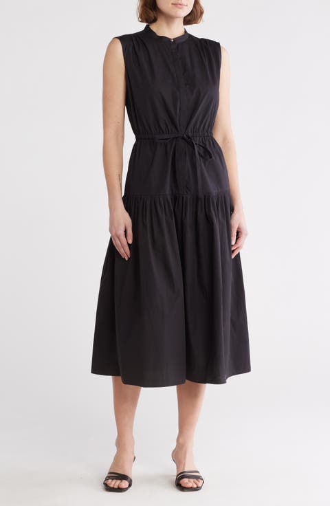 Margaret Sleeveless Poplin Midi Dress