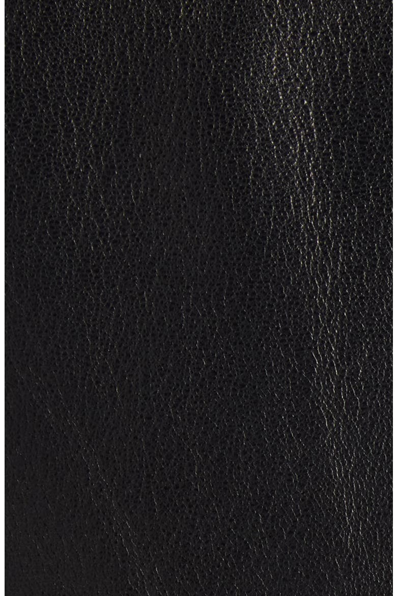 Relaxed Fit Smooth Leather Zip-Up Hoodie, Alternate, color, 1000 BLACK