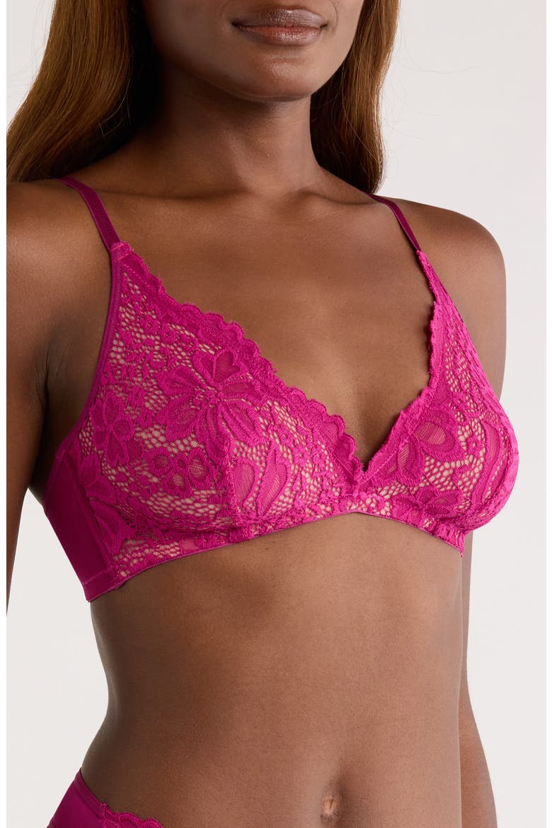 Floral Lace Triangle Bralette, Alternate, color, BOYSENBERRY