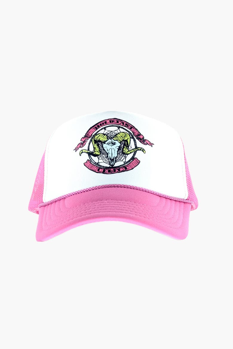Hold Fast Trucker Cap, Main, color, pink