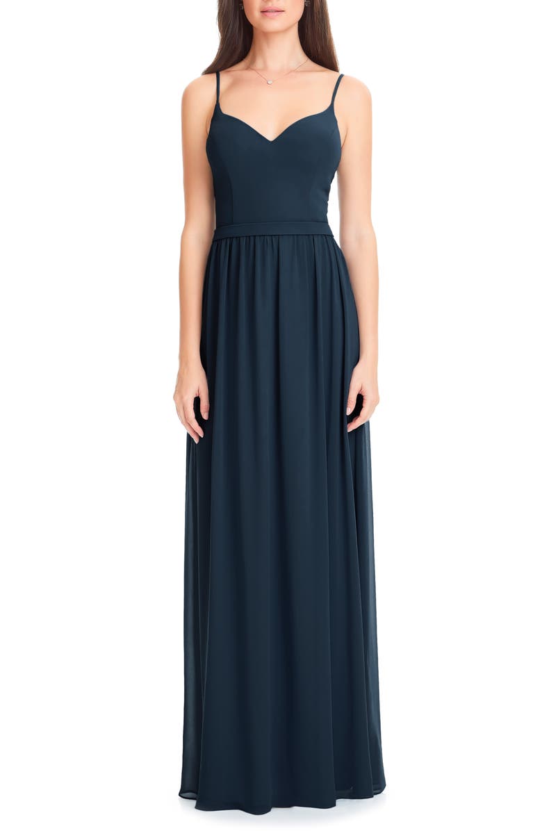 #Levkoff Chiffon A-Line Gown, Main, color, 