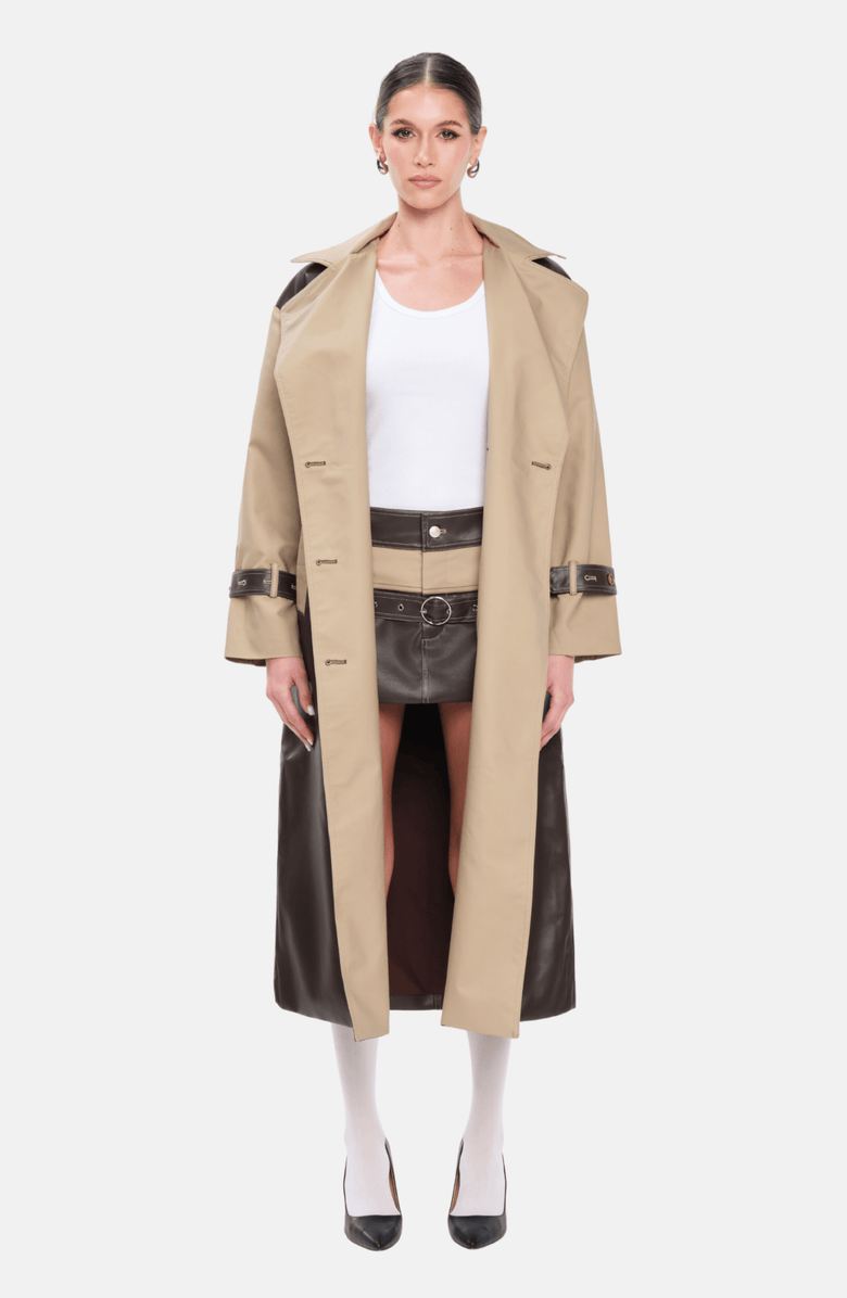 OW Collection BETTY Skirt, Alternate, color, Brown / Beige