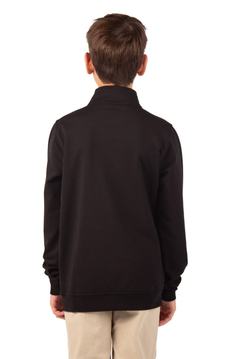 Kids' Fleece Quarter-Zip Pullover, Alternate, color, BLACK