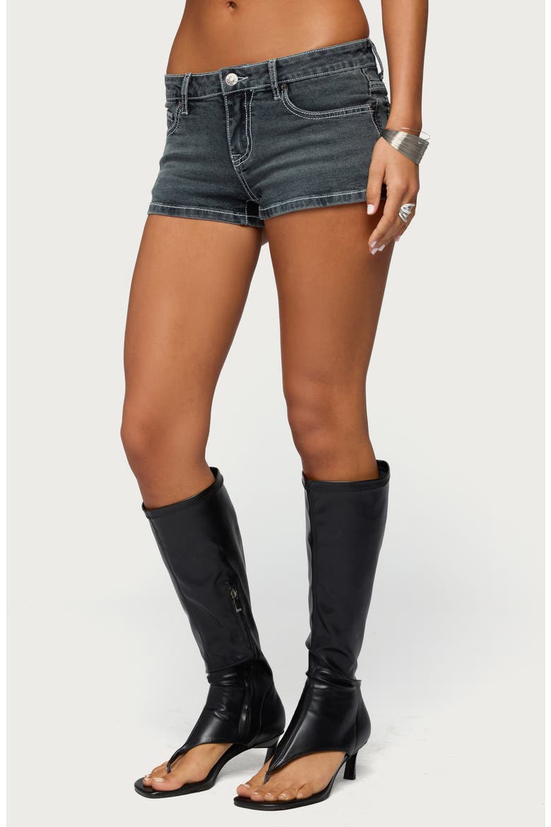 Whitlie Contrast Stitch Denim Shorts, Alternate, color, BLUE-VINTAGE-WASHED