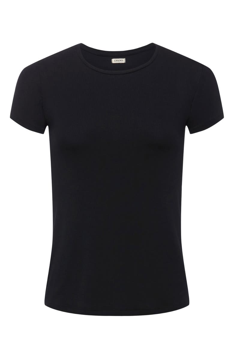 L'AGENCE Ressi Crewneck Short Sleeve T-Shirt, Alternate, color, Black