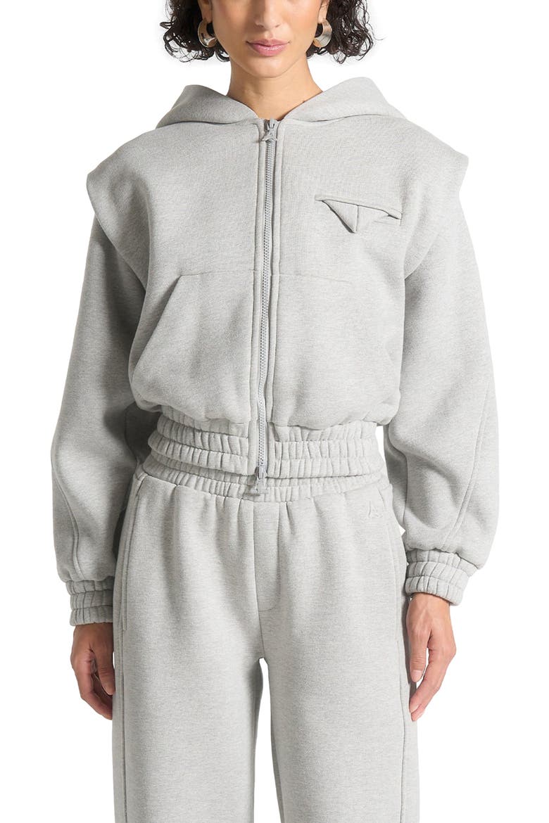 Louna Wide Shoulder Zip Through Hoodie, Alternate, color, Grey