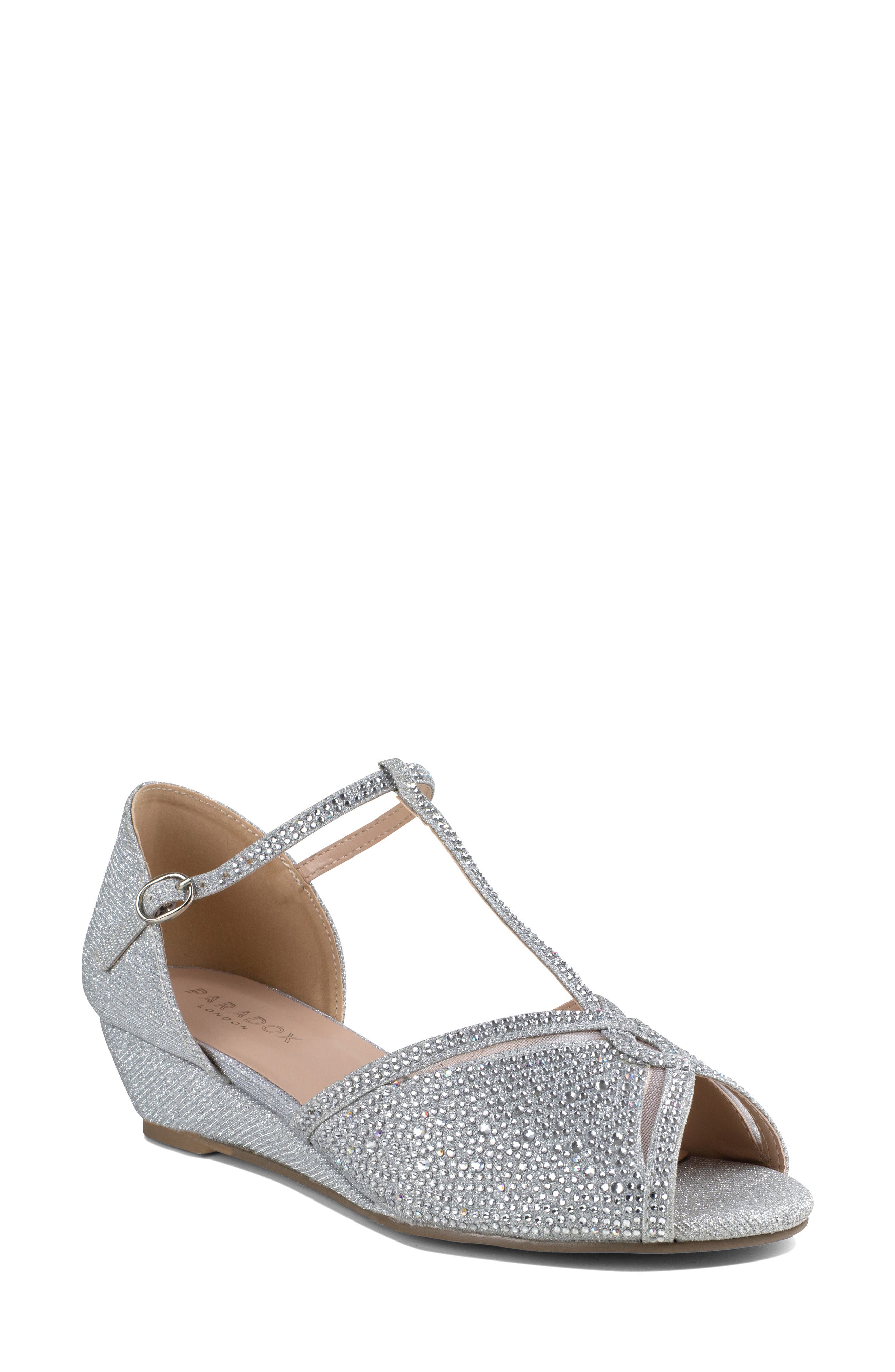Paradox London Pink Janelle Wedge Sandal, Main, color, Silver
