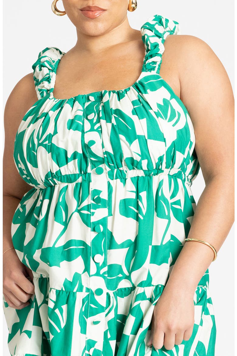 Foliage Print Tiered Maxi Sundress, Alternate, color, FOLIAGE CHECK