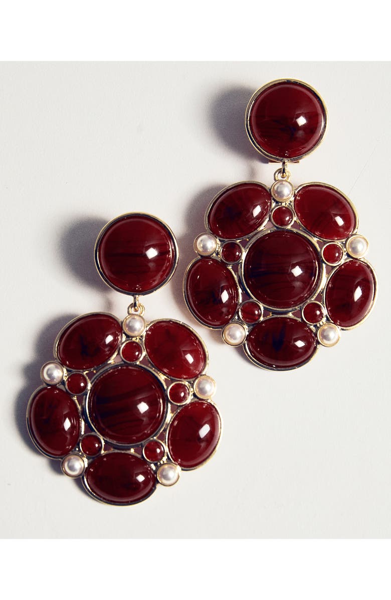 MANGO Resin Drop Earrings, Alternate, color, Red