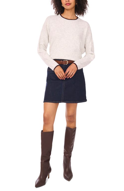 Vince Camuto Tipped Crewneck Sweater In Multi