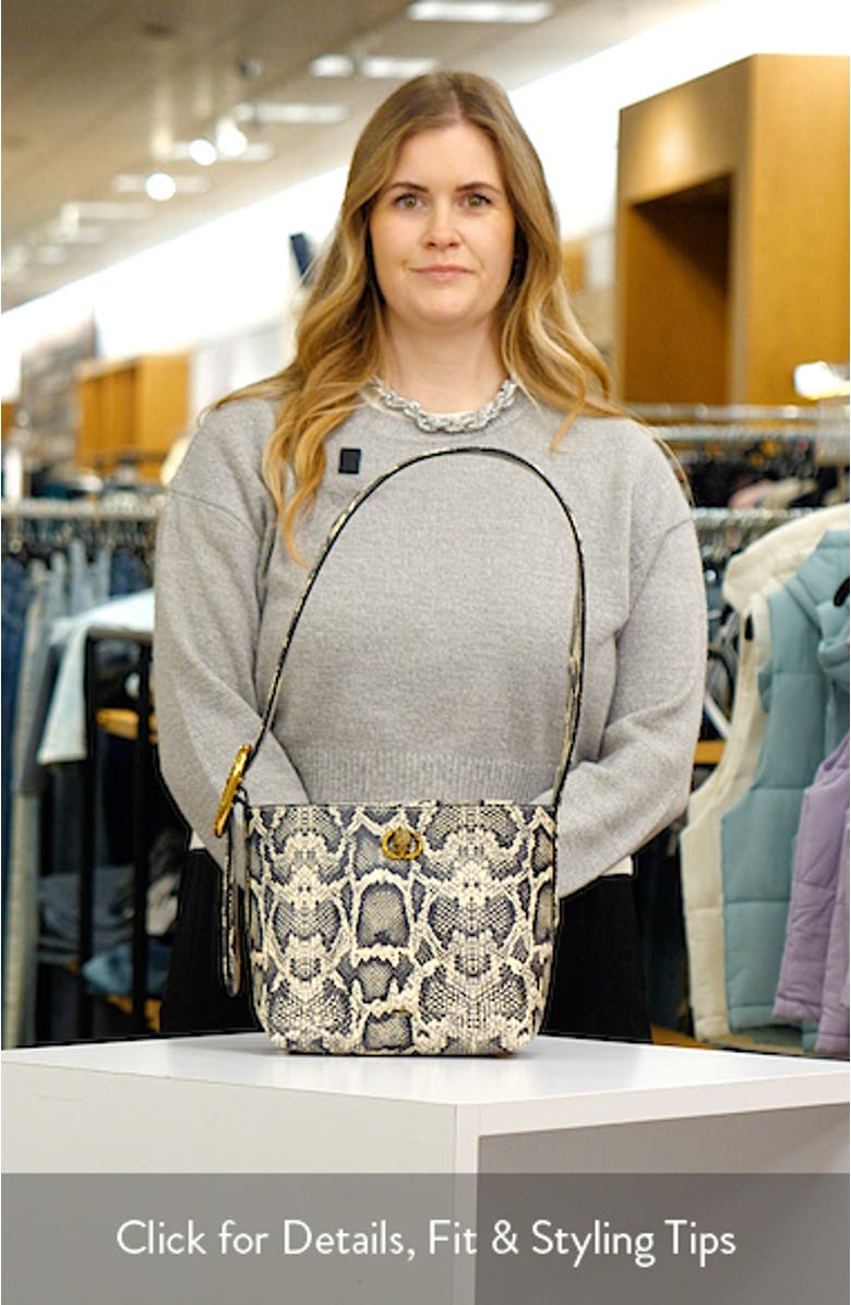 Small Chelsea Snake Embossed Leather Bucket Bag