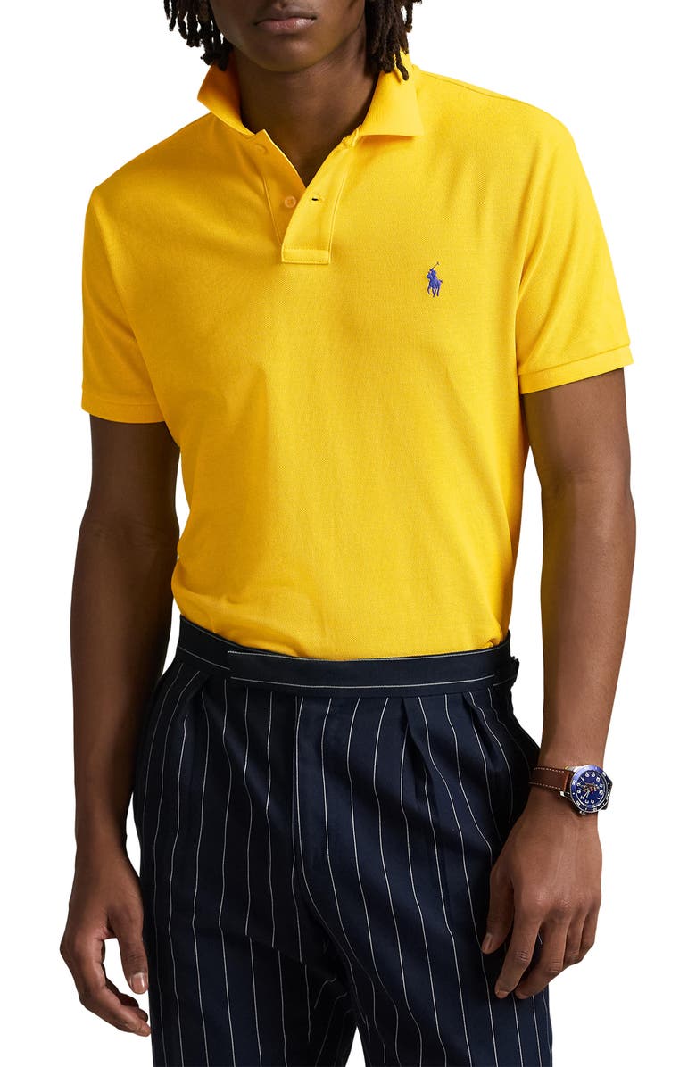 Polo Ralph Lauren The Iconic Solid Yellow Cotton Piqué Polo, Main, color, 