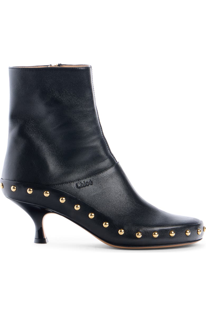 Chloé Junie Studded Kitten Heel Bootie, Alternate, color, Black