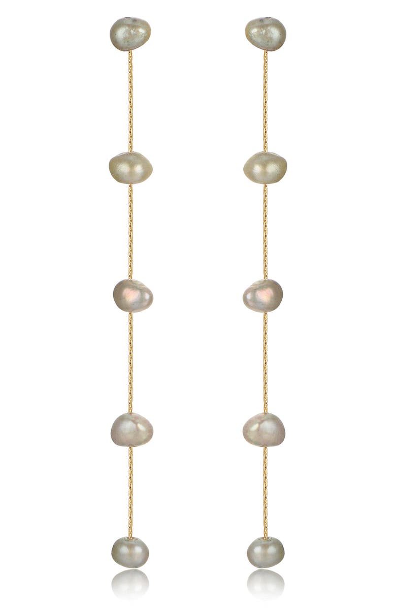 Ettika Dripping Freshwater Pearl Linear Drop Earrings | Nordstrom