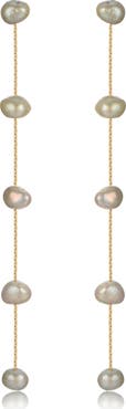 Ettika Dripping Freshwater Pearl Linear Drop Earrings