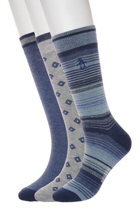 Marled Stripe 3-Pack Crew Socks
