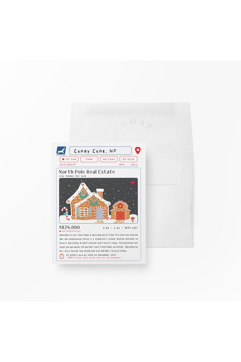 Winter/Holiday Greeting Cards "North Pole Real Estate", Main, color, Single