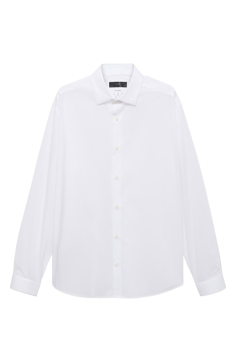 MANGO Comfort Stretch Easy Iron Cotton Blend Button-Up Shirt, Alternate, color, 