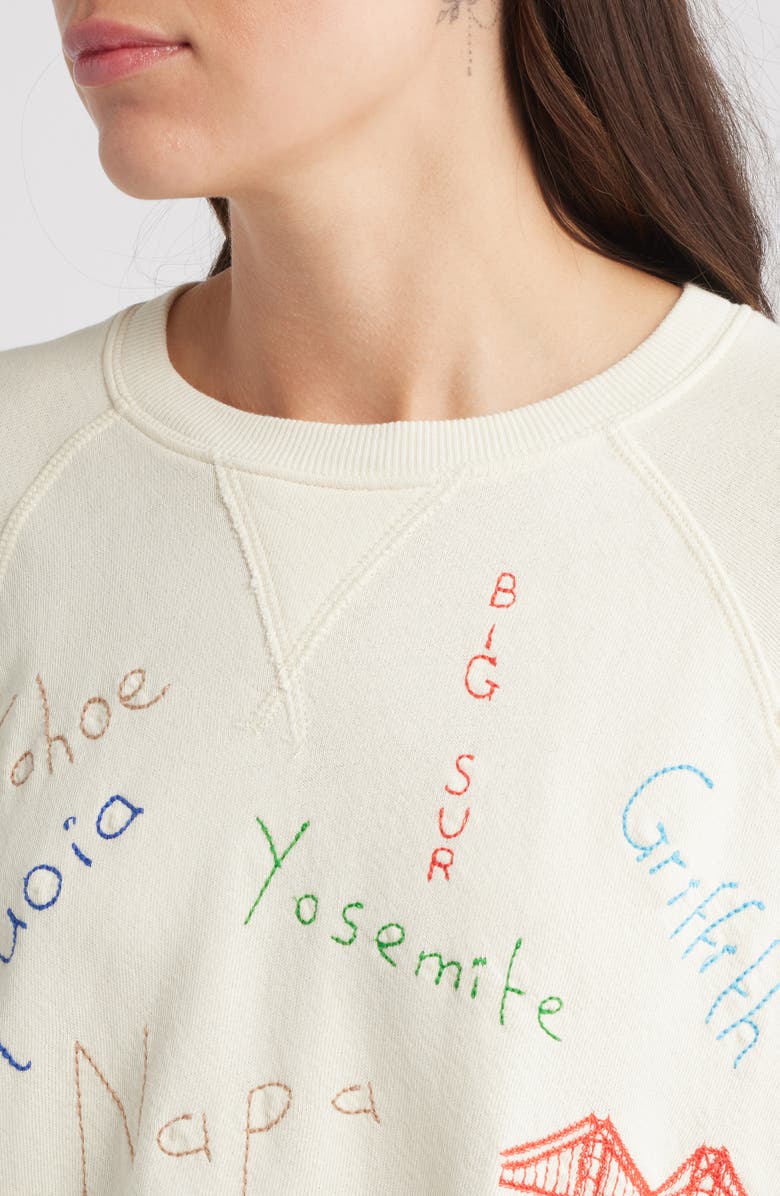 THE GREAT. The Slouch Crewneck Sweatshirt, Alternate, color, Washed White