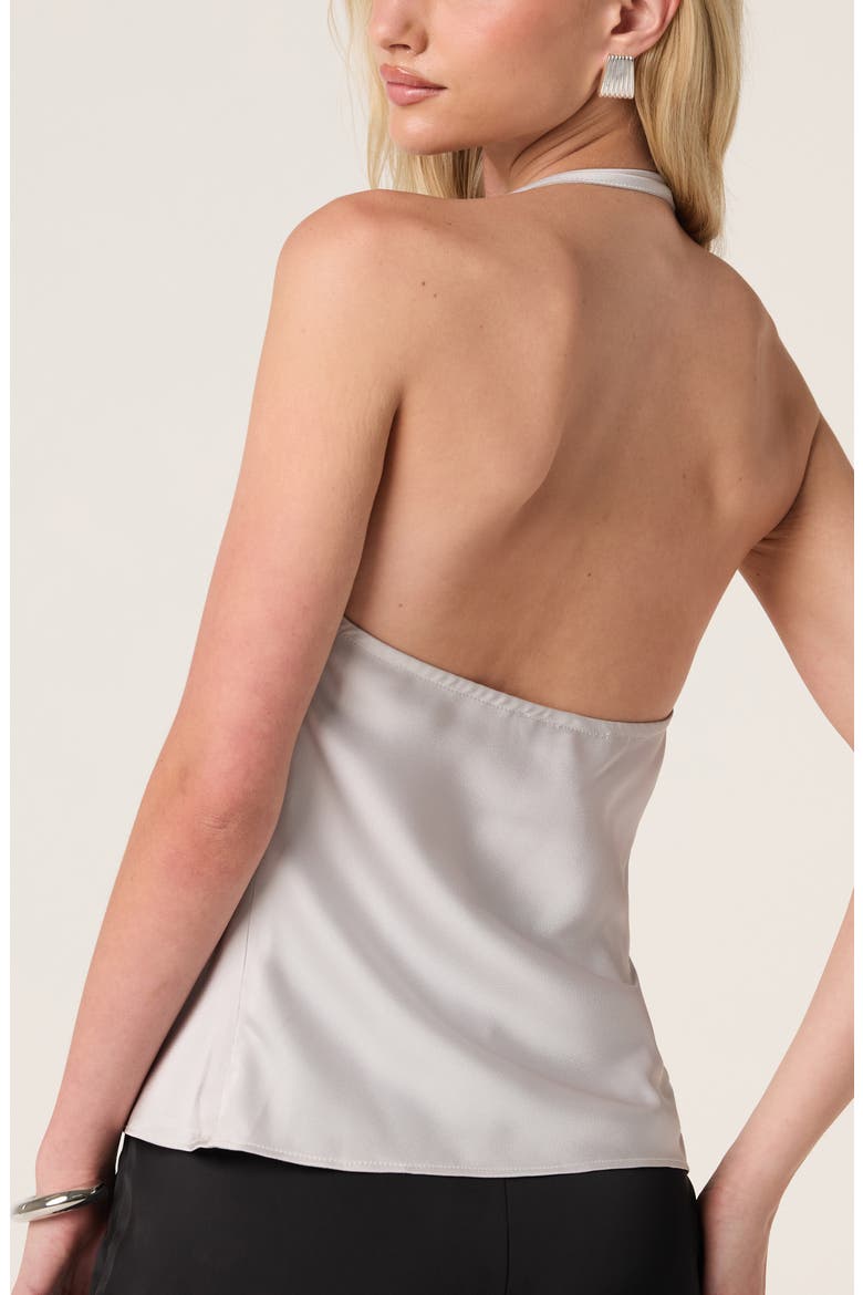 Variel Satin Halter Top, Alternate, color, SILVER