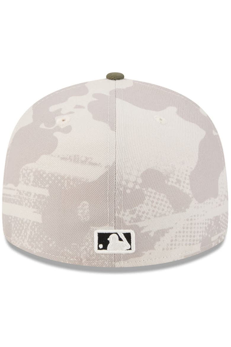 Men's New Era Light Beige/Olive Chicago White Sox 2025 Armed Forces Day 59FIFTY Fitted Hat, Alternate, color, Light Beige