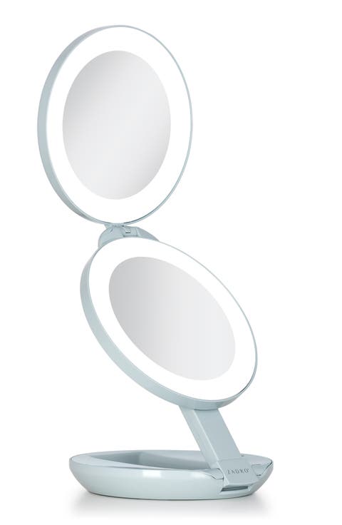 Lighted Travel Mirror with Magnification & Folding-to-Compact