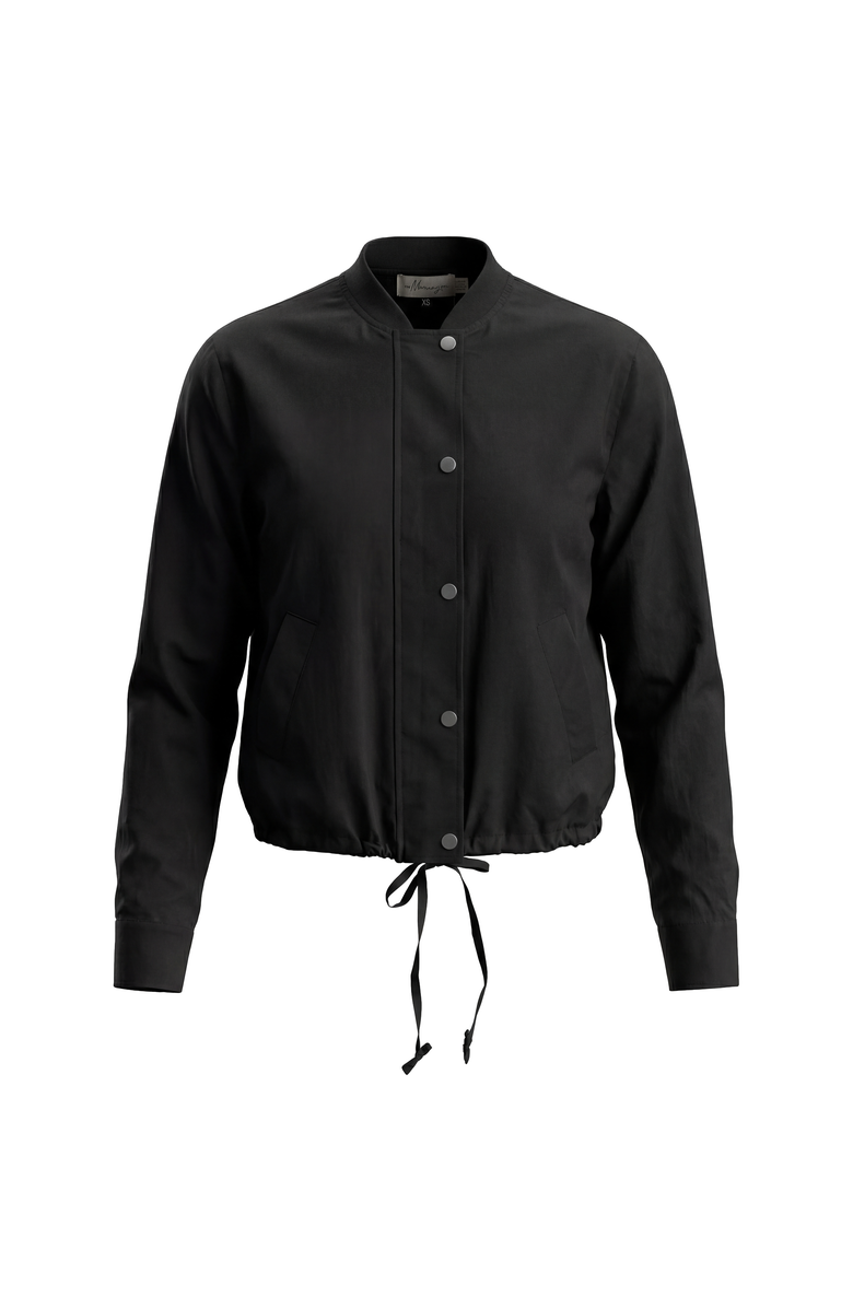 The Norway Club Cotton Snap Button Drawstring Hem Bomber Jacket, Main, color, Black