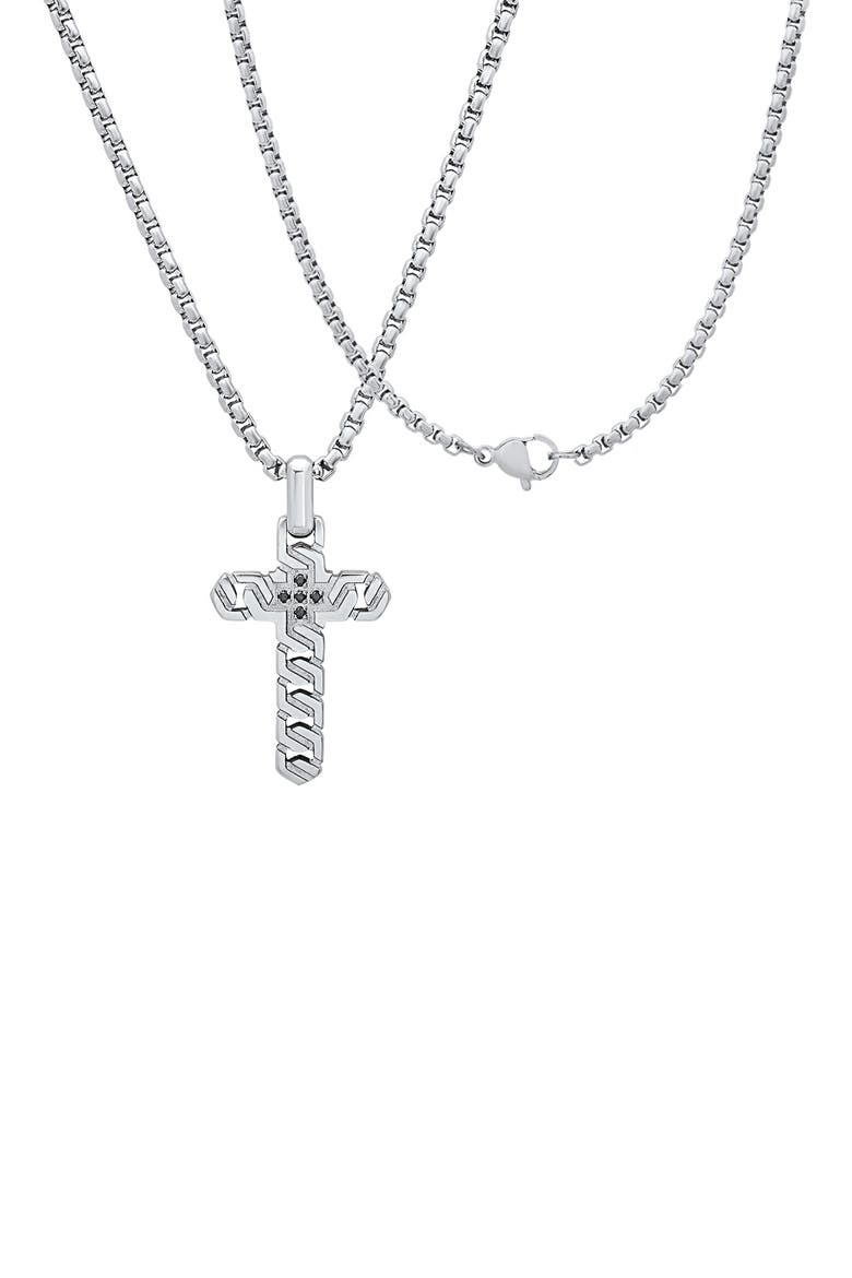 Stainless Steel Cross Pendant Necklace, Alternate, color, SILVER
